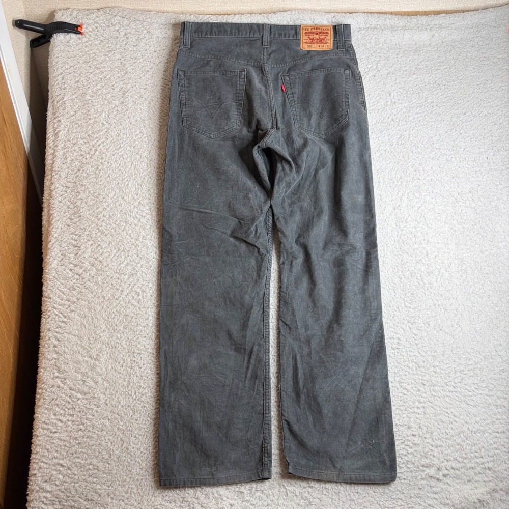 Levis 559 Y2K Relaxed Straight Corduroy Pants Grey 34x32 (31) Mens 0055901300